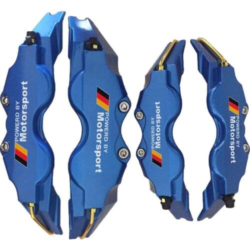 4 Pcs ABS Plastic Disc Brake Caliper Cover With Power Motor Sport Germany Sticker For Front Rear Car Styling Free Shipping