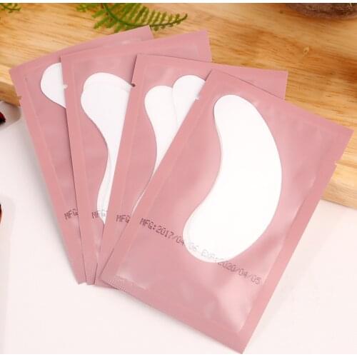 50 Pairs Eyelash Pad Gel Patch Grafting Under Eye Patches for Eyelash Extension Eye Tips Sticker pink Wraps Women Makeup Tools