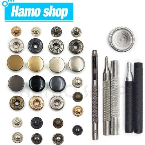 655/633/831 Snap Fasteners Metal Snaps Press Button Studs With Installation Tools For Leathercraft Clothes Garment Bags Shoes
