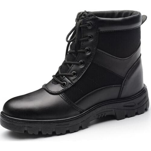 Black Winter Snow Boots Men Tactical Military Boots Special Force Ankle Army Boots Steel Toe Shoes Work Safety Shoes for Men