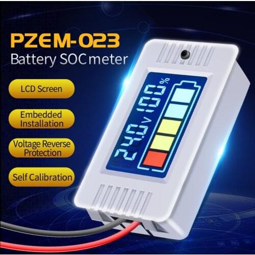 PZEM-023 0-100v Color LCD Digital Voltmeter Panel Meter Electric Battery Tester Lithium Lead-acid Battery Meter