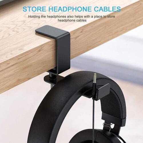 Headphone Holder E-sports Gaming Headset Accessories 360-degree Rotatable Multifunctional Metal Headphone Hook Desktop Stand