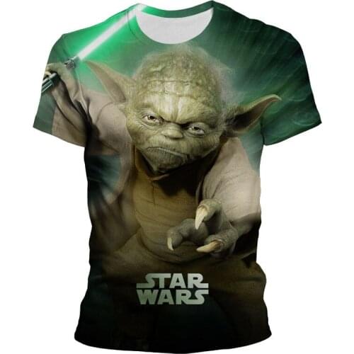 Star Wars Yoda Children T-shirts With Short Sleeves Summer Marvel 3D Print Women Tee Shirts Fashion Cartoon Mens Anime Clothes