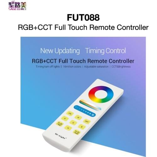 FUT088 RGB+CCT Full Touch Remote Controller 2.4GHz RF Remote Control Turn off Lights Timing CCT & Brightness MiBOXER Mi-Light