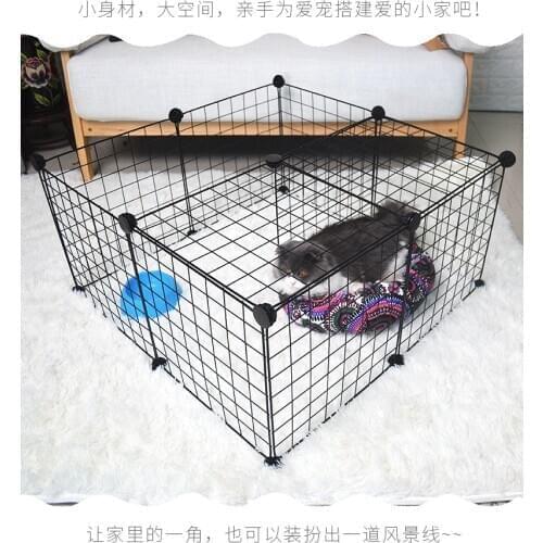 The dog cage is made of thick metal wire and wire