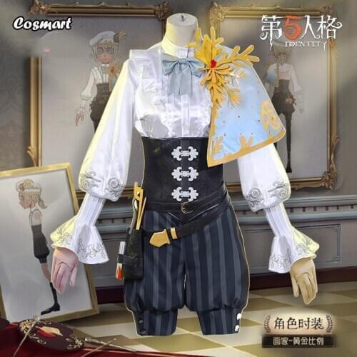 Game Identity V Valden Painter Alchemist Gold Skin Uniform Cosplay Costume Halloween Suit For Women Outfit New 2020