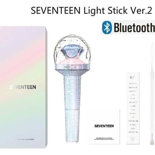 Kpop Official Light Stick SEVENTEENs Lightstick Ver 2. with Bluetooth Concert LED Glow Lamps Hiphop Light Up Toys for KPOP Fans