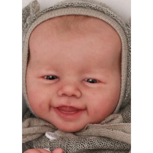 NPK 21inch Reborn Doll Kit Emmy Smile Sweet Baby Lifelike Soft Touch Unfinished Doll Parts