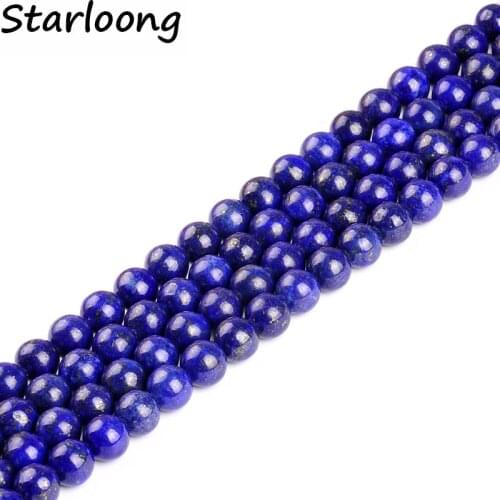 Fashion Round Lazuli Lapis Beads Selectable Size 2-12mm Natural Stone loose strand Beads For Jewelry Making Diy strand Bracelet