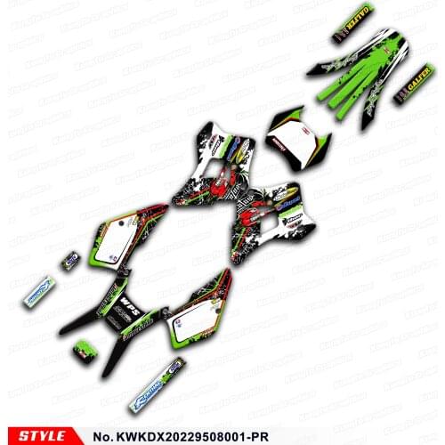 Aftermarket Dirt Bike Stickers for KDX 200 220 1995 1996 1997 1998 1999 2000 2001 2002 to 2008, Style No.KWKDX20229508001-PR