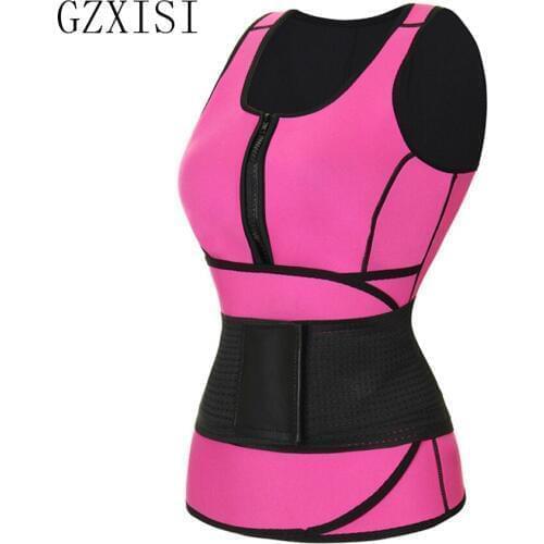 Neoprene Sauna Vest Body Shaper Slimming Waist Trainer Hot Waist Trainer Corset Double Adjustable Workout Sweat Vest