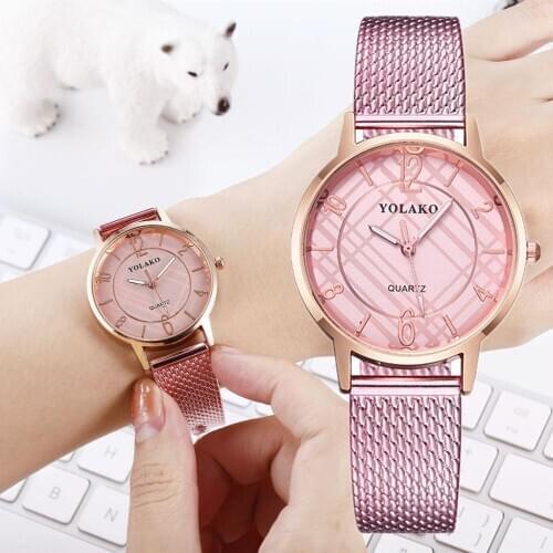 New Luxury Female Pink Clock Quartz Wristwatch Women Simple Watches Fashion Ladies Wrist Watch Gift Reloj Mujer Relogio Feminino