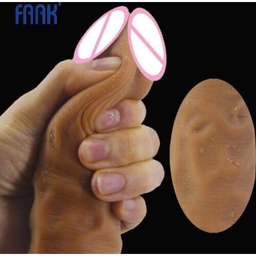 FAAK long realistic dildo suction double layer silicone skin touch fake penis man dick sex toys for women vagina massage flirt