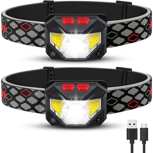 20000LM LED Rechargeable Head lamp with White Red Light Headlamp Motion Sensor LED headlight Torch inductive with Portable box