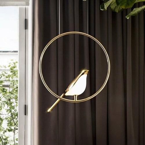 Golden Bird led chandelier Nordic modern design chandelier bedroom kitchen restaurant luxury home decoration device