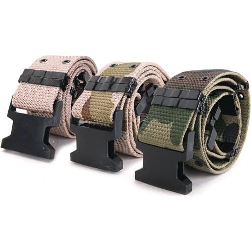 Outdoor nylon belt Training camouflage metal buckle belt Tactical equipment