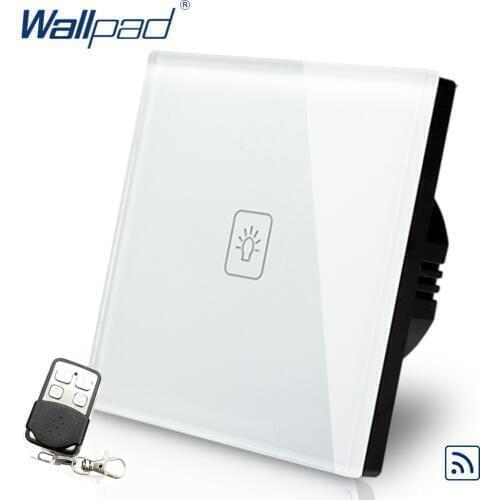 Smart Dimmer 1 Gang Remote Switch Wallpad White Tempered Glass Wireless European EU Dimmer Remote Touch Switches Free Shipping