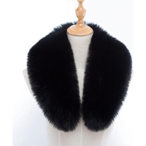 2019 New Faux Fox Fur Collar Autumn Winter Warm Solid Color Scarf Womens Plush Coat Decor Shawl