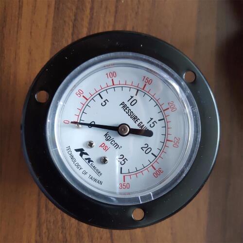 Y60-ZT,2.5" 60mm 25bar panel type pressure gauge , manometer ,PT1/4" back thread,,25kg/cm2(350psi) with front flange