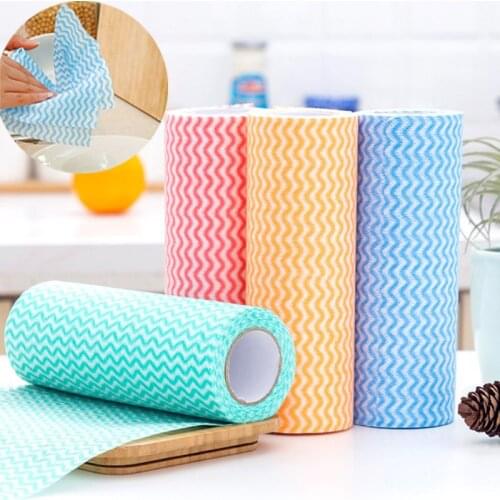 1Roll of Reusable Lazy Rags Kitchen Cleaning Dish Cloth Hand Towel Rolls Organic Dish Cloth Kitchen Towels