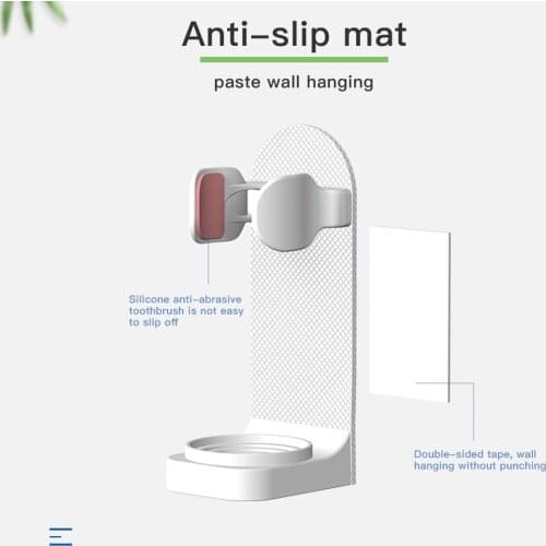 1 Pcs Stand Rack Toothbrush Holder Organizer Electric Wall-Mounted Traceless Bathroom Organizer Bathroom Accessories Tools