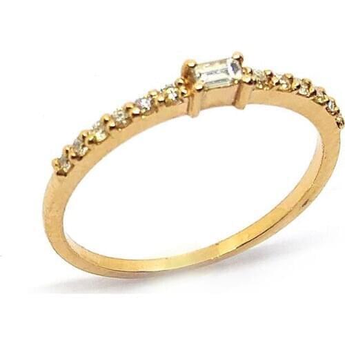14k Gold Natural Light Diamond Baguette Ring PY1461-3