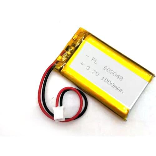 2/5/20/200/1000/10000pcs 603048 , Rechargeable 3.7V 1000mAh Li Lipo Lithium Polymer Ion Battery Pack with 2 Pin 2.0mm JST