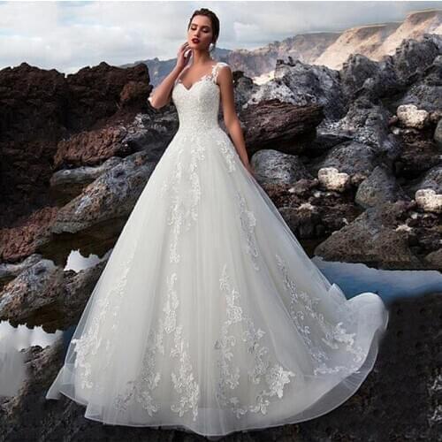 2020 Illusion A-Line Wedding Dresses Lace Up Back Bridal Gowns Formal Customized Vestidos De Mariage Gorgeous