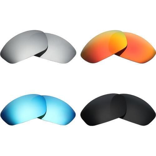 4 Pairs Mryok POLARIZED Replacement Lenses for Oakley Straight Jacket 2007 Sunglasses Stealth Black & Ice Blue & Red & Silver