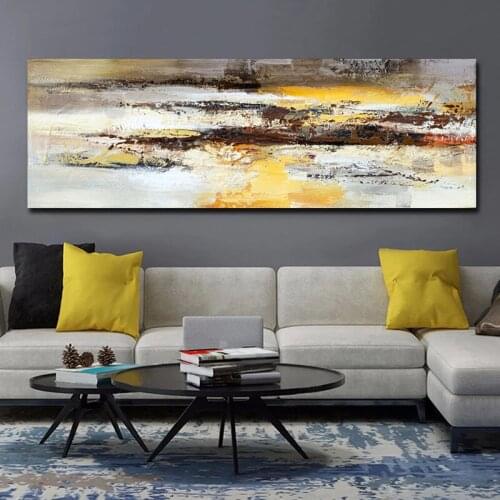 Abstract Modern Art Oil Paintings On Canvas Posters and Prints Wall Art Pictures for Living Room Home Decor Golden Quadros
