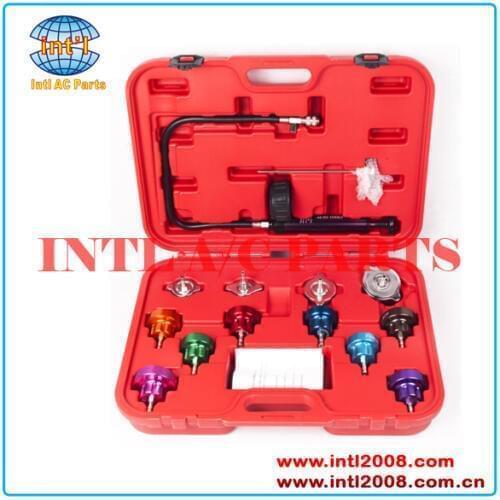 Auto Cooling System Radiator Cap Pressure Head Gasket Test Leak Detector /Tester Kit Pump Gauge Adapters