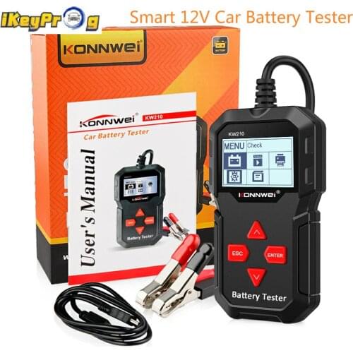 KONNWEI KW210 Automatic Smart 12V Car Battery Tester Auto Battery Analyzer 100 to 2000CCA Cranking Car Battery Tester
