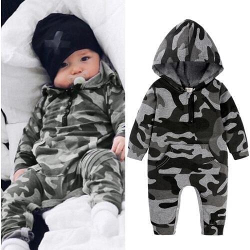 Baby Boys Girls Romper Hooded Cartoon Baby Clothes Warm High Quality PRINTE Cotton Jumpsuit Newborn Overall Droship 0-2 YEARS