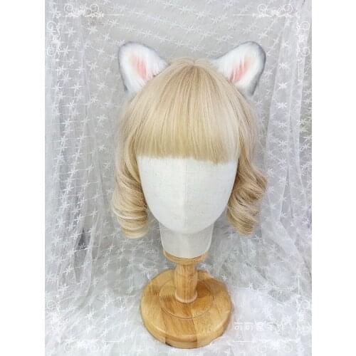 Lolita Simulation Handmade Animal Ears Headdress Hamster Ear Hair Accessories Plush Cute round Bear Ear Cos Cat Ear Barrettes