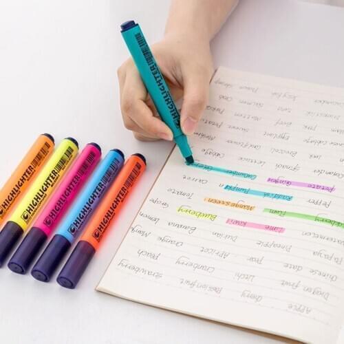 Creative triangle head highlighter highlight mark line mark school reading mark stationery solid color marker highlighter