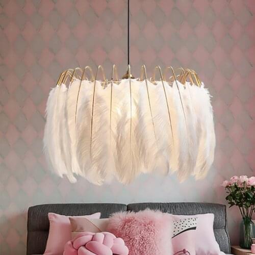New design feather chandelier for home creative gold chandeliers indoor lighting e27 led ceiling fixture luxury feather люстра