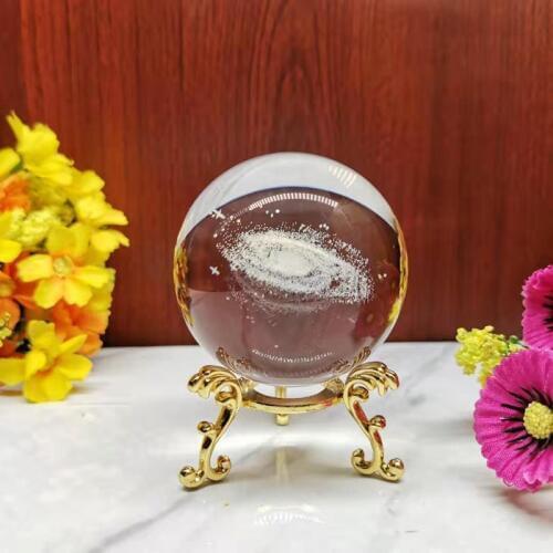 6CM Diameter Globe Galaxy Miniatures Crystal Ball 3D Laser Engraved Quartz Glass Ball Sphere Home Decoration Accessories Gifts