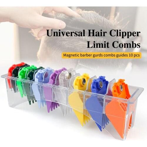 10PCS Professional Limit Cutting Guide Combs Kit Barber Hair Trimmer Guide Attachment Barber Replacement Hair Clipper Limit Comb