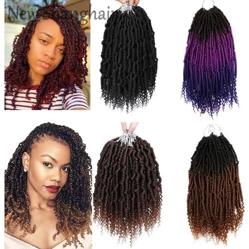New Shanghair 14" Bomb Twist Crochet Hair Pre Looped Spring Twist Hair Synthetic Passion Twist Braiding Hair Extensions