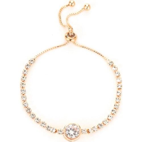 New Arrival Rose Gold Fashion Bracelet Hearts And Arrows Zircon Simple Womens Wear Bracelet Korean Crystal Jewelry Loves Gift