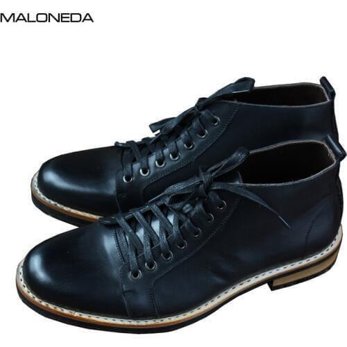MALONEDE Brand New Handmade Goodyear Genuine Leather Ankle Boots Shoes Bespoke as Customers Request High Quality