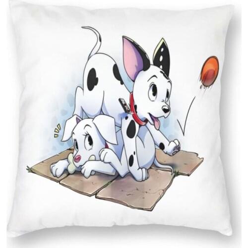 Personalized Dalmatians Playing Outside Square Throw Pillow Case Home Decorative 3D Print Funny Dog Cushion Cover for Sofa