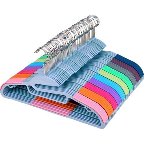 Sainwin 10pcs/lot 42cm Plastic hangers Wet-and-dry slip-resistant seamless plastic shirt dress skirt hangers for clothes rack