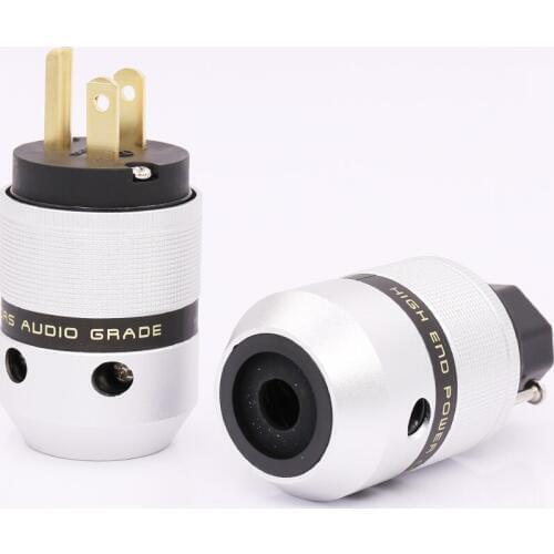 Gold Plated HIFI Audio Grade Copper US plug & IEC DIY Power Cord Cable US AC Power Plug
