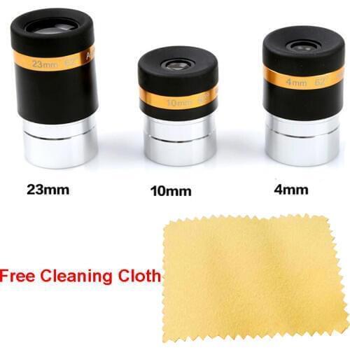 Promotional Kit 62-Deg high power ocular 4/10/23mm for Astronomical Telescope 1.25" 31.7mm eyepiece