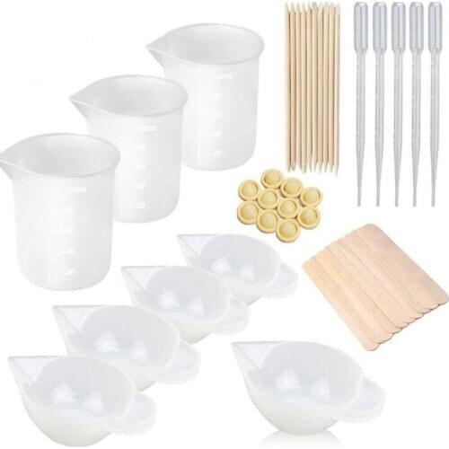 Transparent silicone mold resin decoration process DIY crystal glue glue tool set silicone pad measuring cup stirring rod
