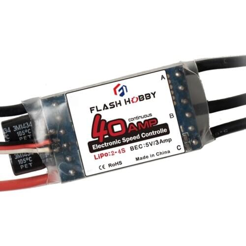 Clearance sale Flash hobby 40A ESC airplane firmware 2-4S 3A BEC for Rc Airplane parts