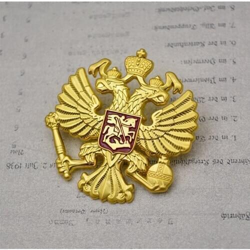 Russia Double-Headed Eagle Medal Cockade USSR Hat Badge Metal Pin