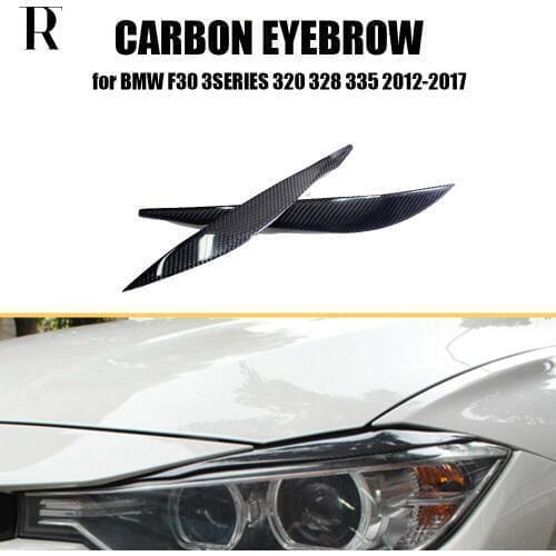 F30 Carbon Fiber Front Lamp Eyebrow Sticker Trim Cover for BMW F30 320i 328i 330i 335i 320d 325d 328d 330d 335d Headlight Eyelid