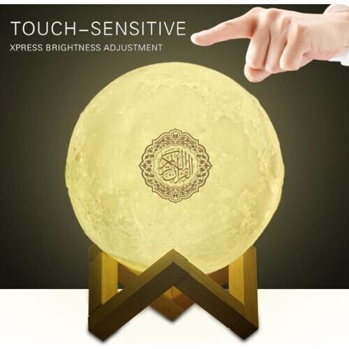 Moon Lamp LED 3D Print Night Light Quran Bluetooth Speakers Colorful Remote Control Small Moonlight Wireless Quran Speaker